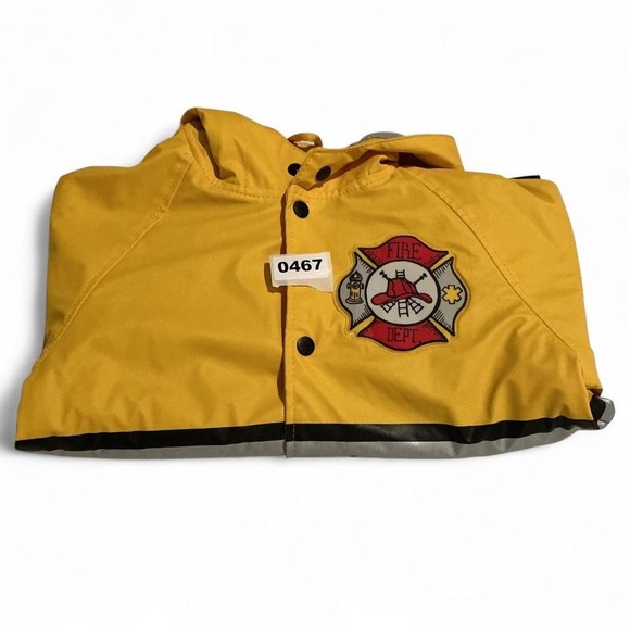 Yellow and black firefighter raincoat with hood #kidcore #rave - Picture 7 of 7